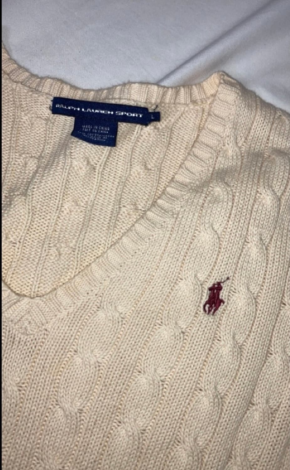 (유일매물 구형) 폴로 브이넥 니트 아이보리 (급전!!) 상품이미지4