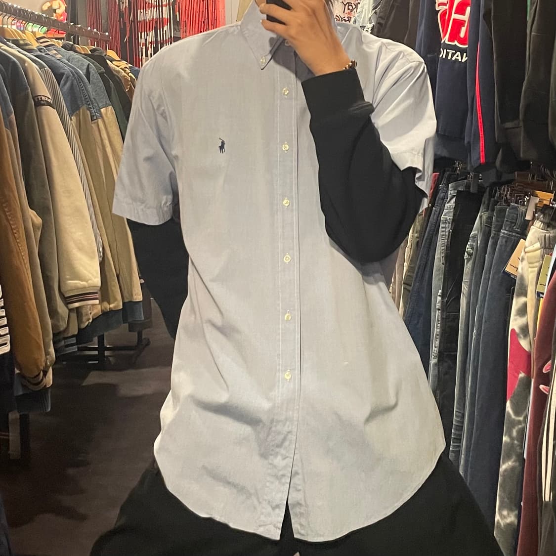 [IM] polo 폴로 라이트그레이시 블루 반팔셔츠 상품이미지3