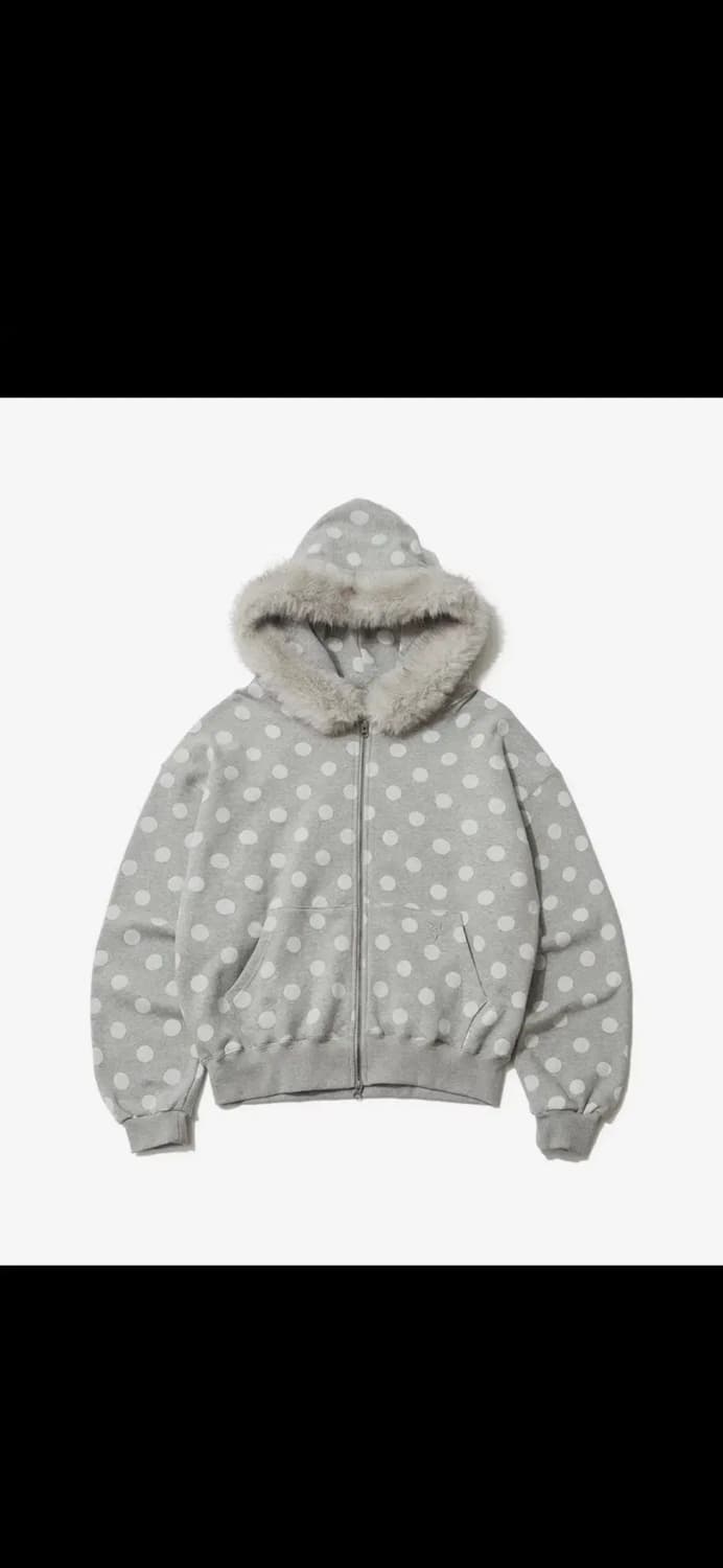 (택달린 새상품) 잇자바이브 itzavibe 윙스 도트 퍼 후드집업 상품이미지3