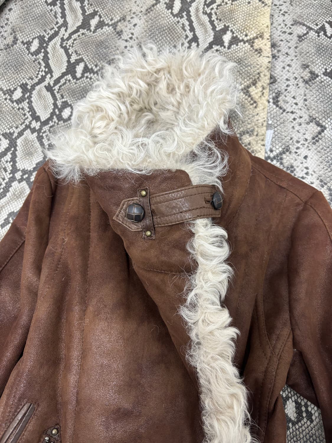 00‘s High Neck Button Sheep Fur&Leather  상품이미지5