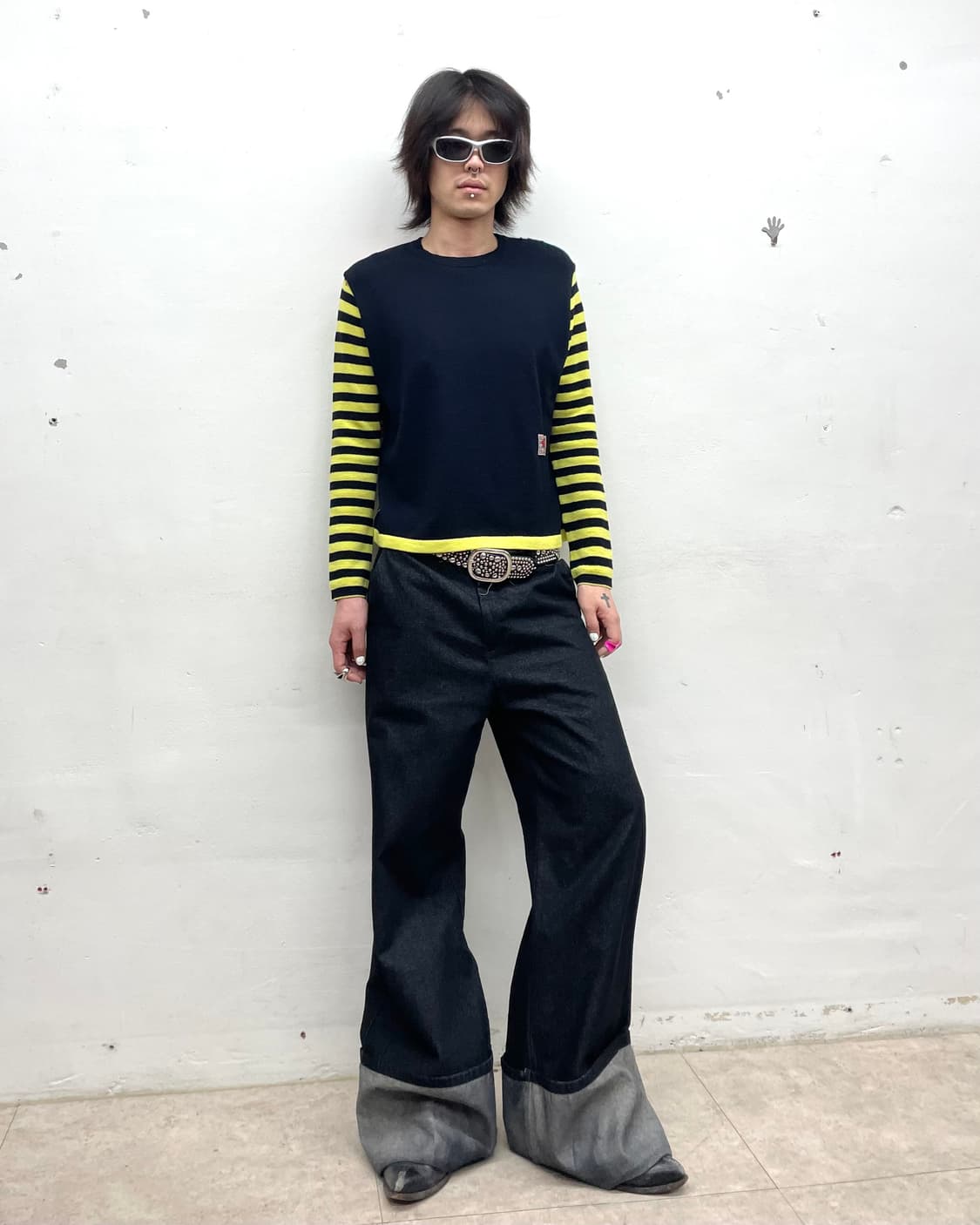 yellow stripe pig knitwear  상품이미지8