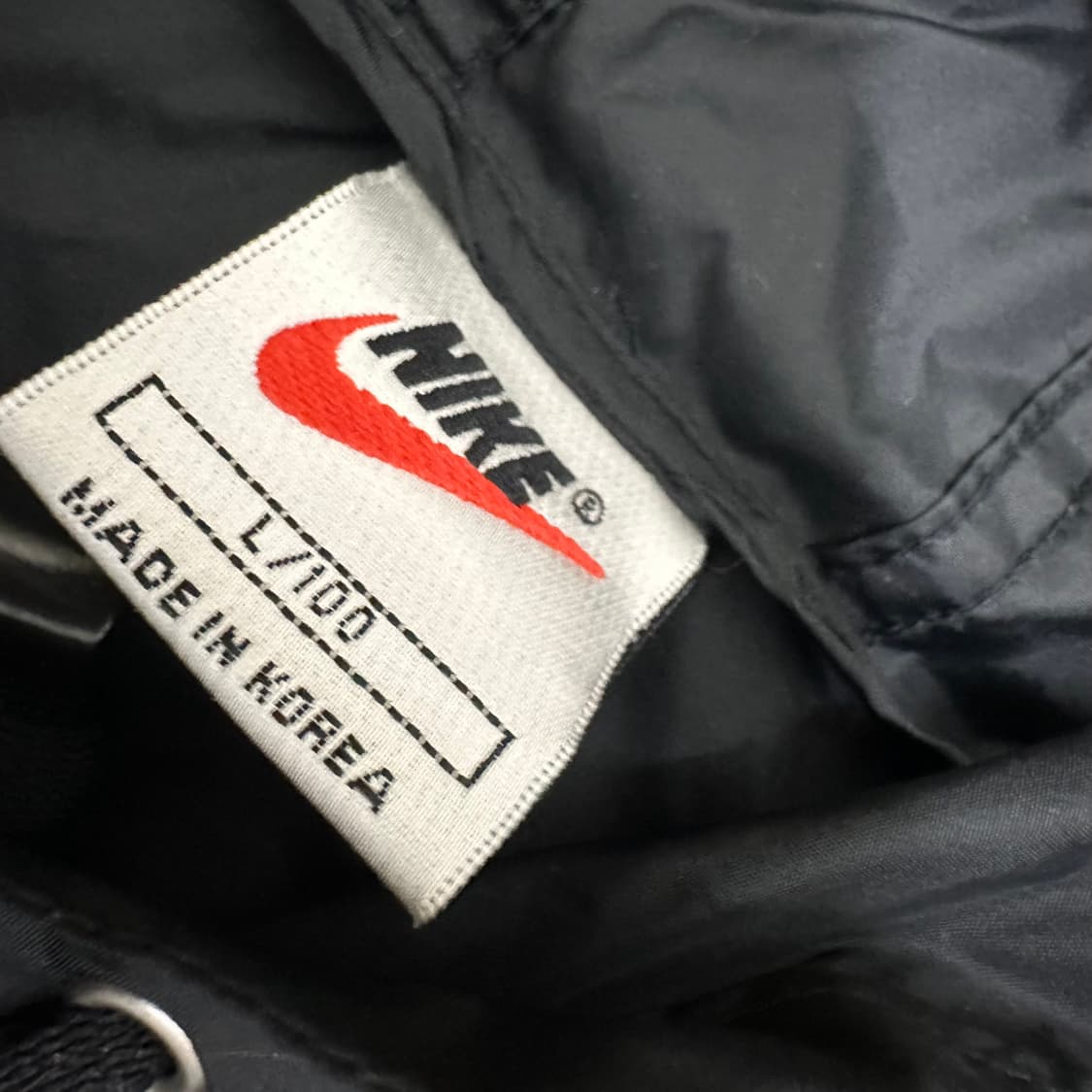 NIKE 나이키 나일론 바람막이 아노락 긴팔 블랙 100(L) 상품이미지4