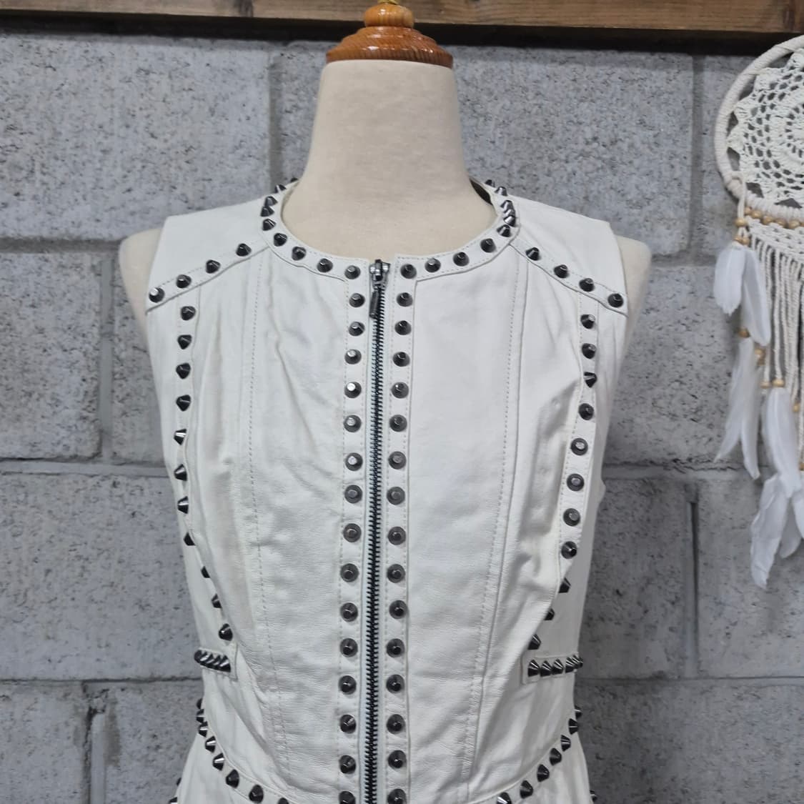 bebe 천연가죽 징 원피스 상품이미지4