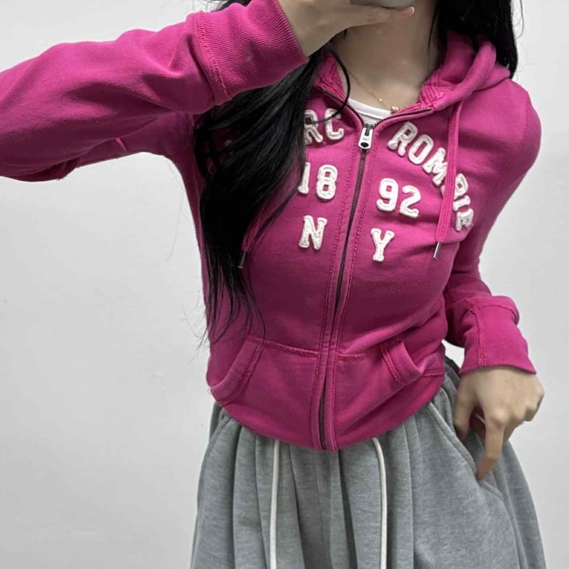 아베크롬비 y2k 여리핏 대장급 걸즈 후드집업 희귀져지(S) 상품이미지1