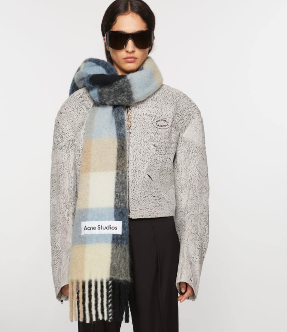 아크네 스튜디오 체크 알파카 모헤어 울머플러 블루/베이지남여공용 상품이미지8