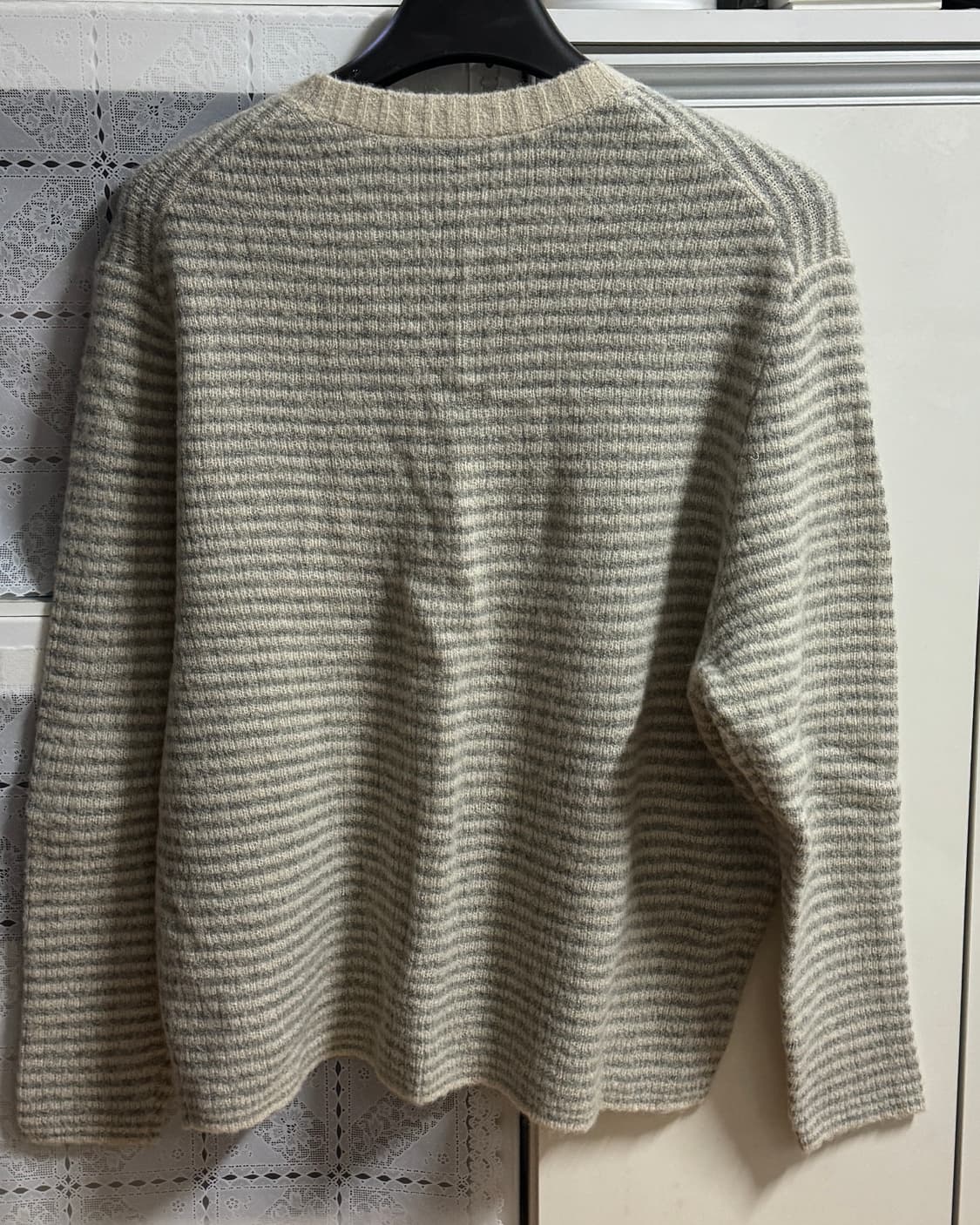 인템포무드 리스하버 스트라이프 니트 크림 그레이 M 상품이미지3