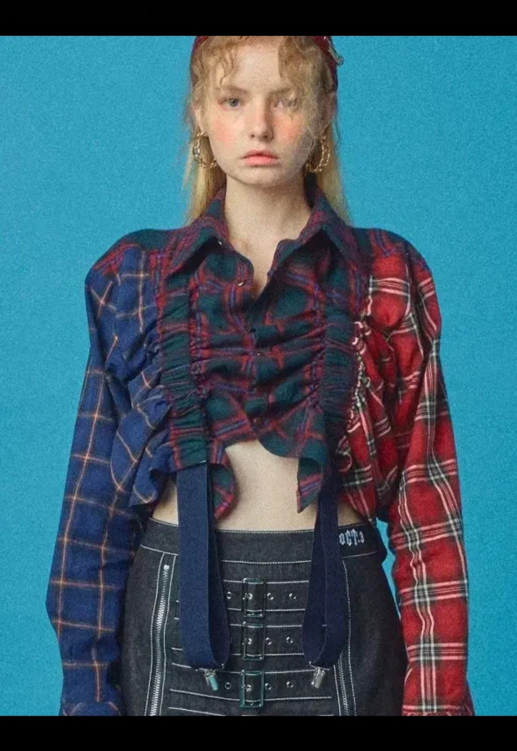 옥토버써드 서스펜더 셔링 셔츠 레드 상품이미지1