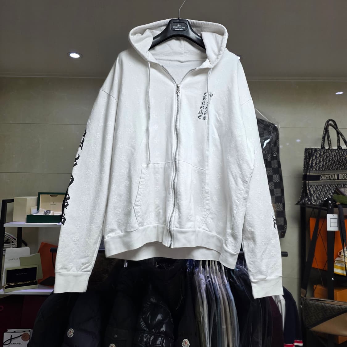 {클로젯}[국내 유일 매물]크롬하츠 버티컬 플러스크로스 올오버 후드집업 상품이미지1