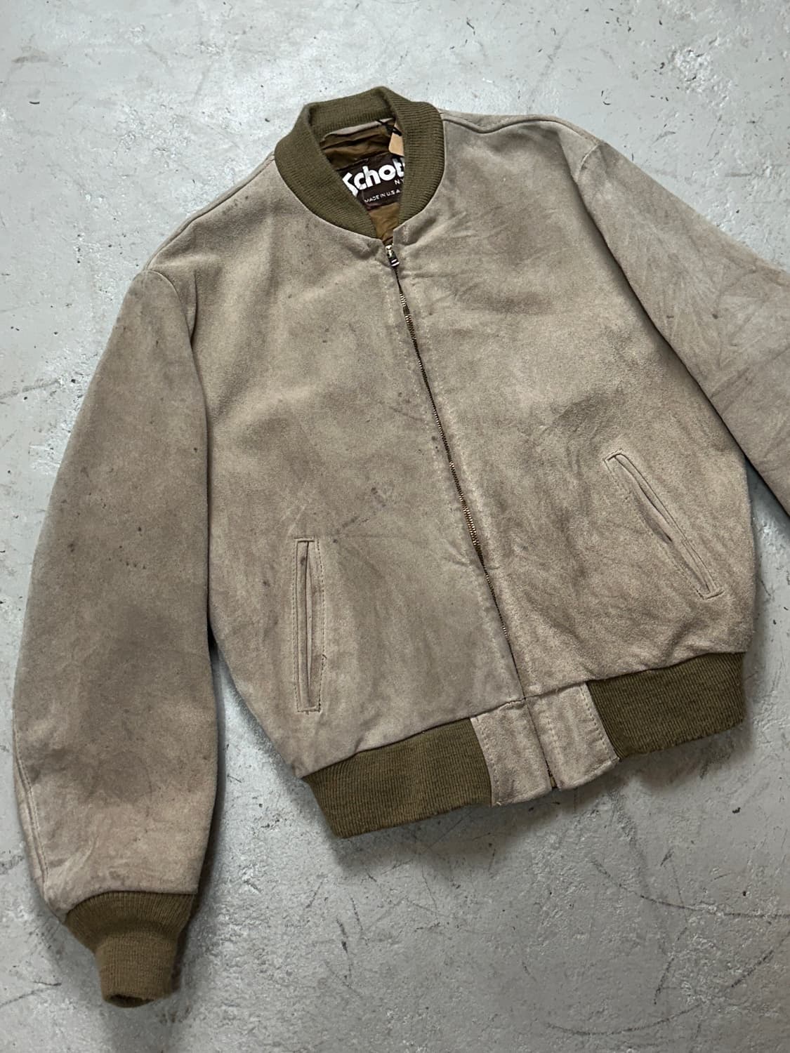 90's USA 빈티지 쇼트 스웨이드 봄버 자켓 빈티지레더 자켓 상품이미지5