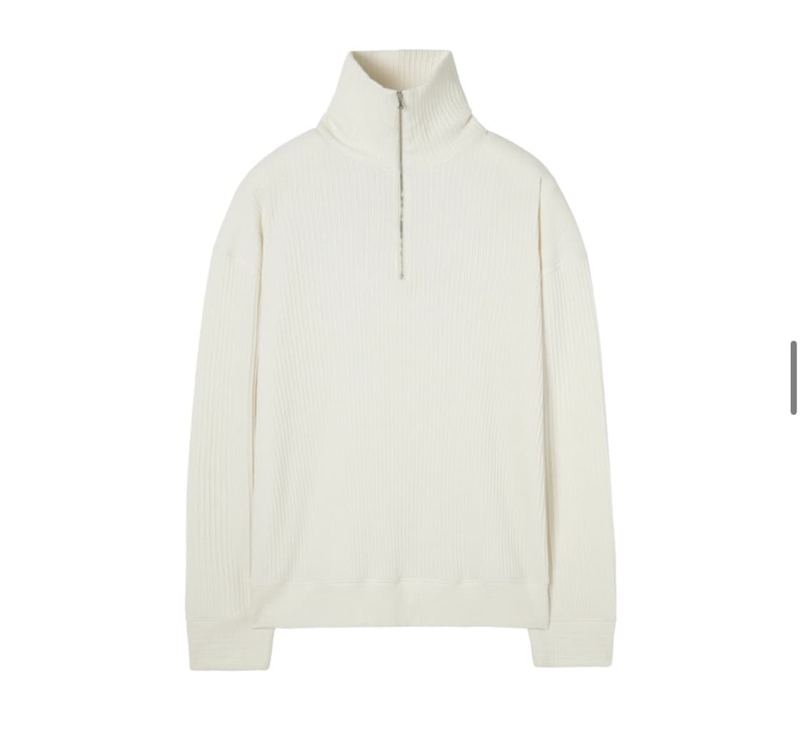 (L) 인사일런스 볼드 리브 하프 집업 니트 CREAM 상품이미지1