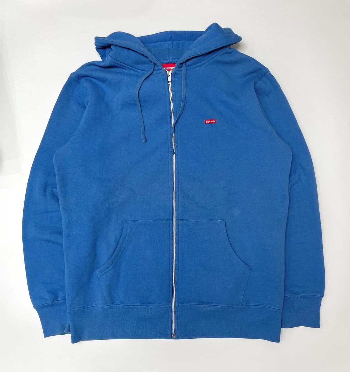 [L] 슈프림 스몰로고 후드집업 블루 상품이미지1
