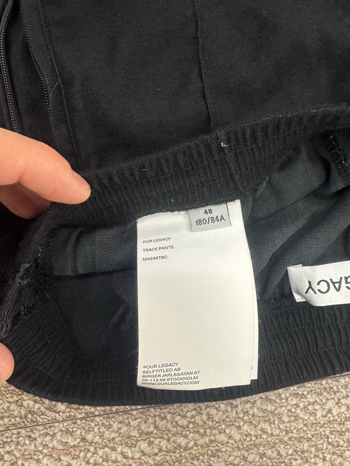 아워레가시 트랙 팬츠 블랙 캔버스 지지 상품이미지6