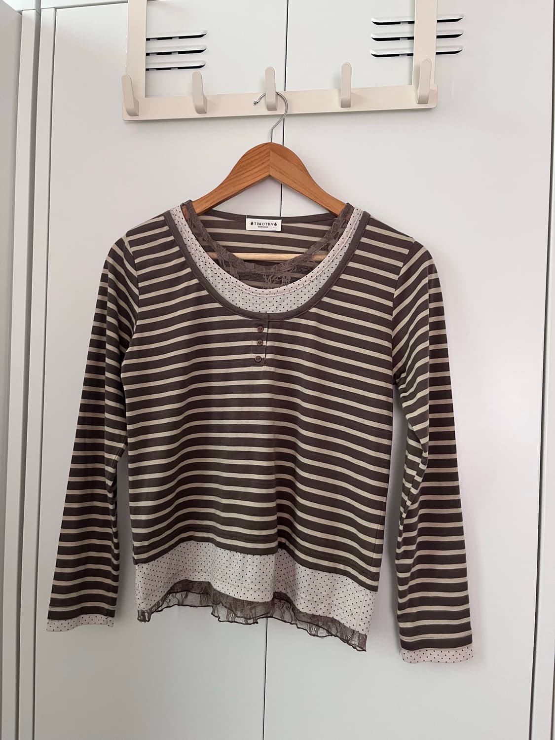 Timothy 도트 스트라이프 레이어드 롱 슬리브 상품이미지6