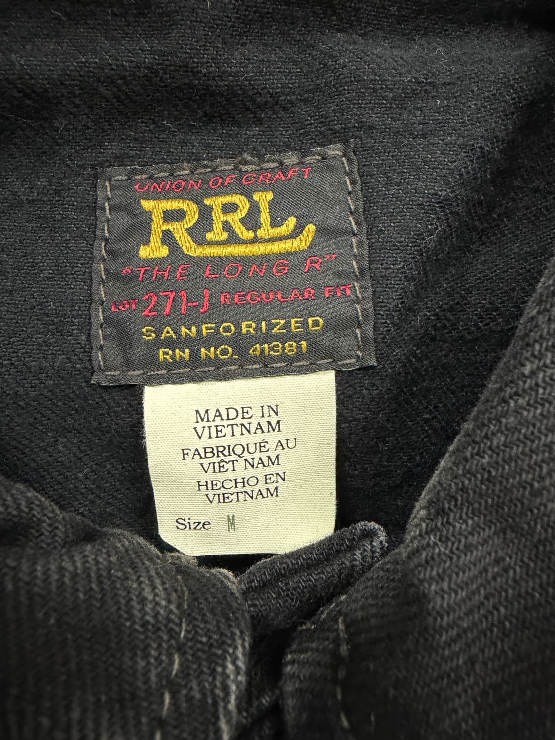 더블알엘 RRL lot 271 블랙 데님 트러커 자켓 M 새상품 상품이미지2