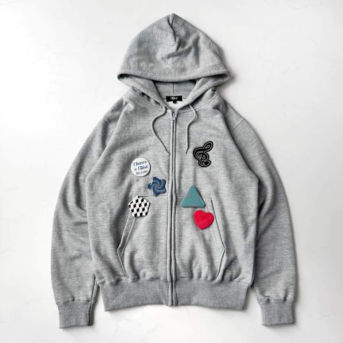 TΣist Multi Badge Zip Hoodie/Gray 상품이미지1