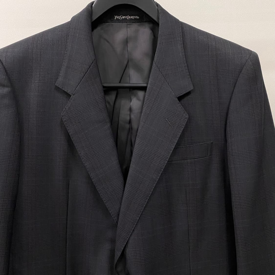입생로랑 울 체크 싱글 블레이저 상품이미지3