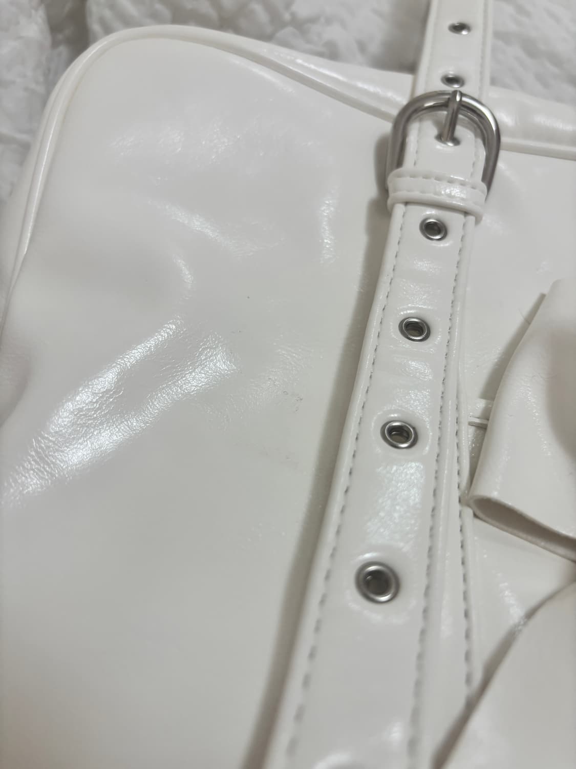 아이당클럽 스쿨백 리본백 화이트 상품이미지4