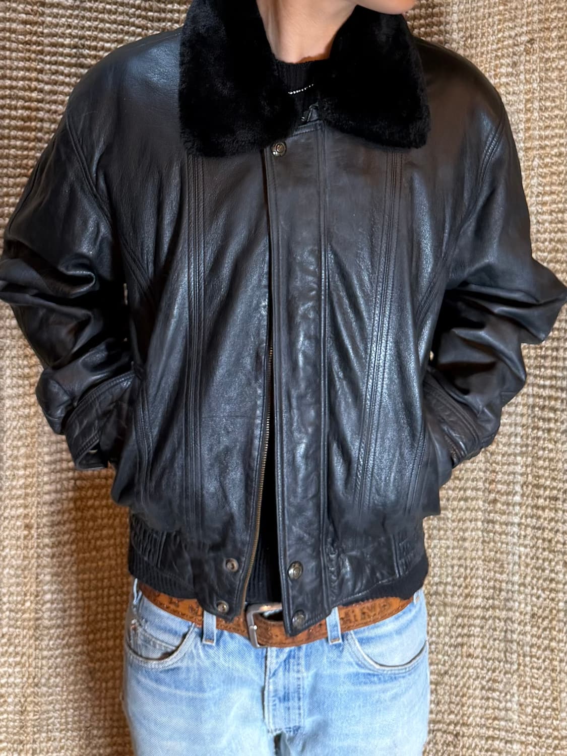 빈티지 양가죽 레더자켓 상품이미지1