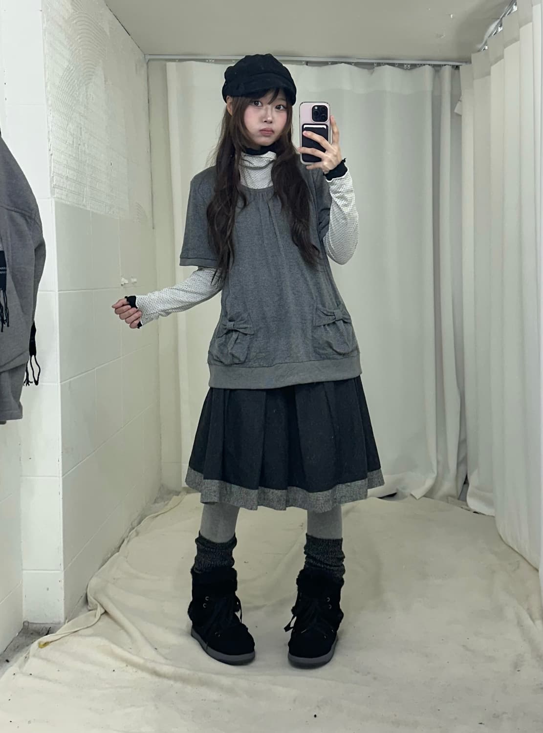 그레이 너드 니혼진 모리걸 떡코 코디세트 상품이미지3