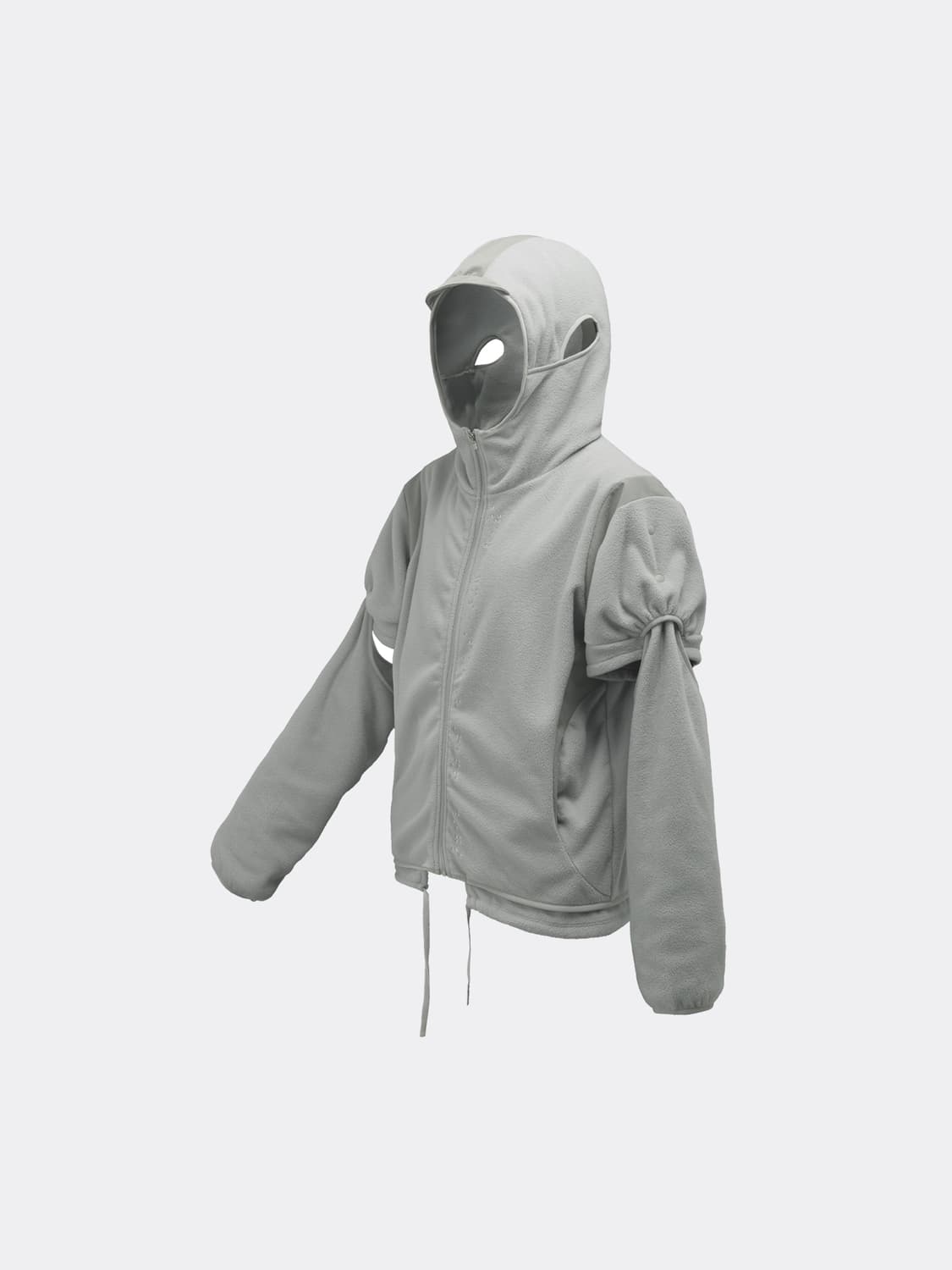 오호스 이어홀 후디 플리스 집업 후드집업 후드 ojos 그레이 상품이미지1