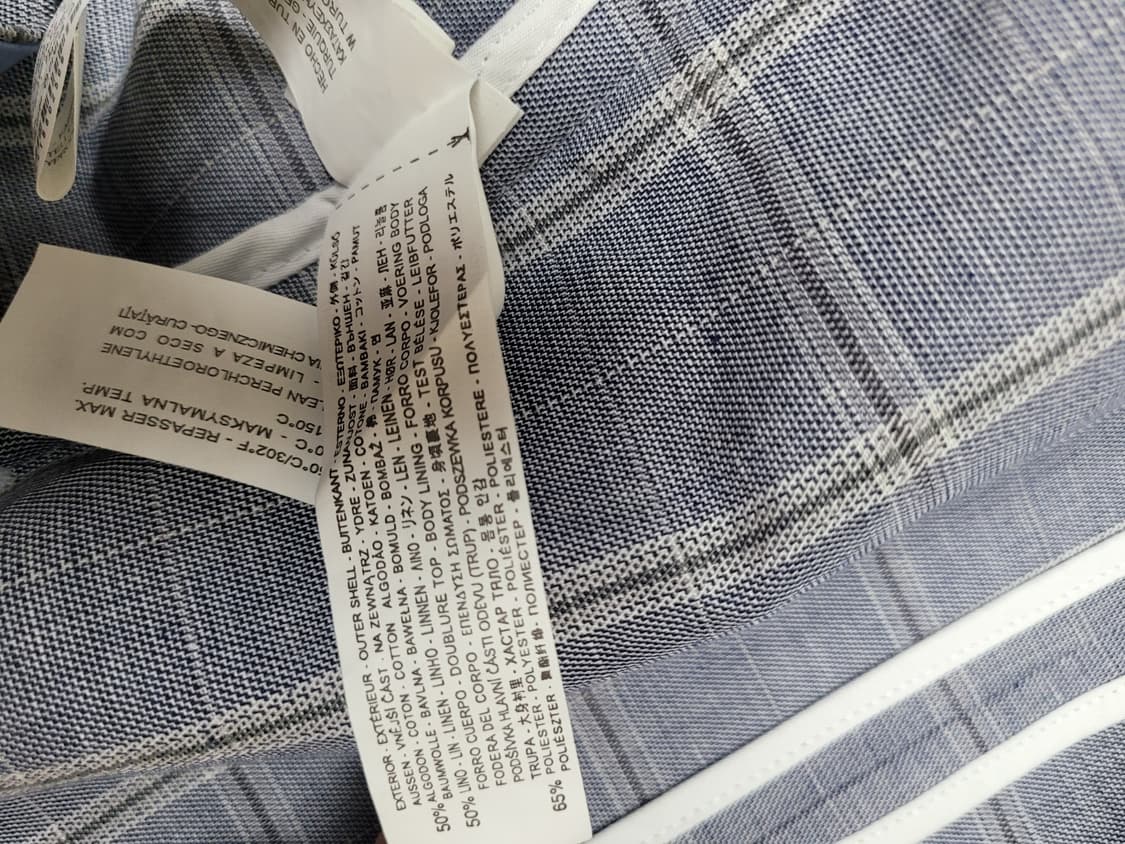 자라맨 ZARAMAN 린넨 체크 더블자켓 100 스카이블루 상품이미지10