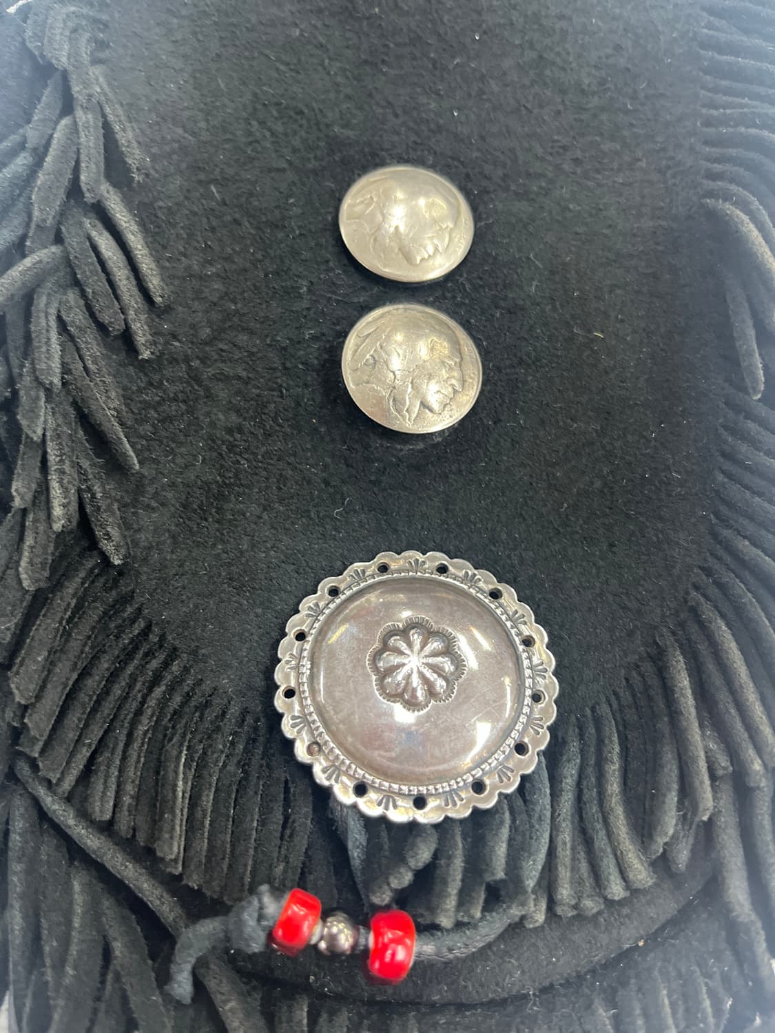 GOROS 고로스 블랙 스웨이드 플라워콘초 웨이스트백 상품이미지2