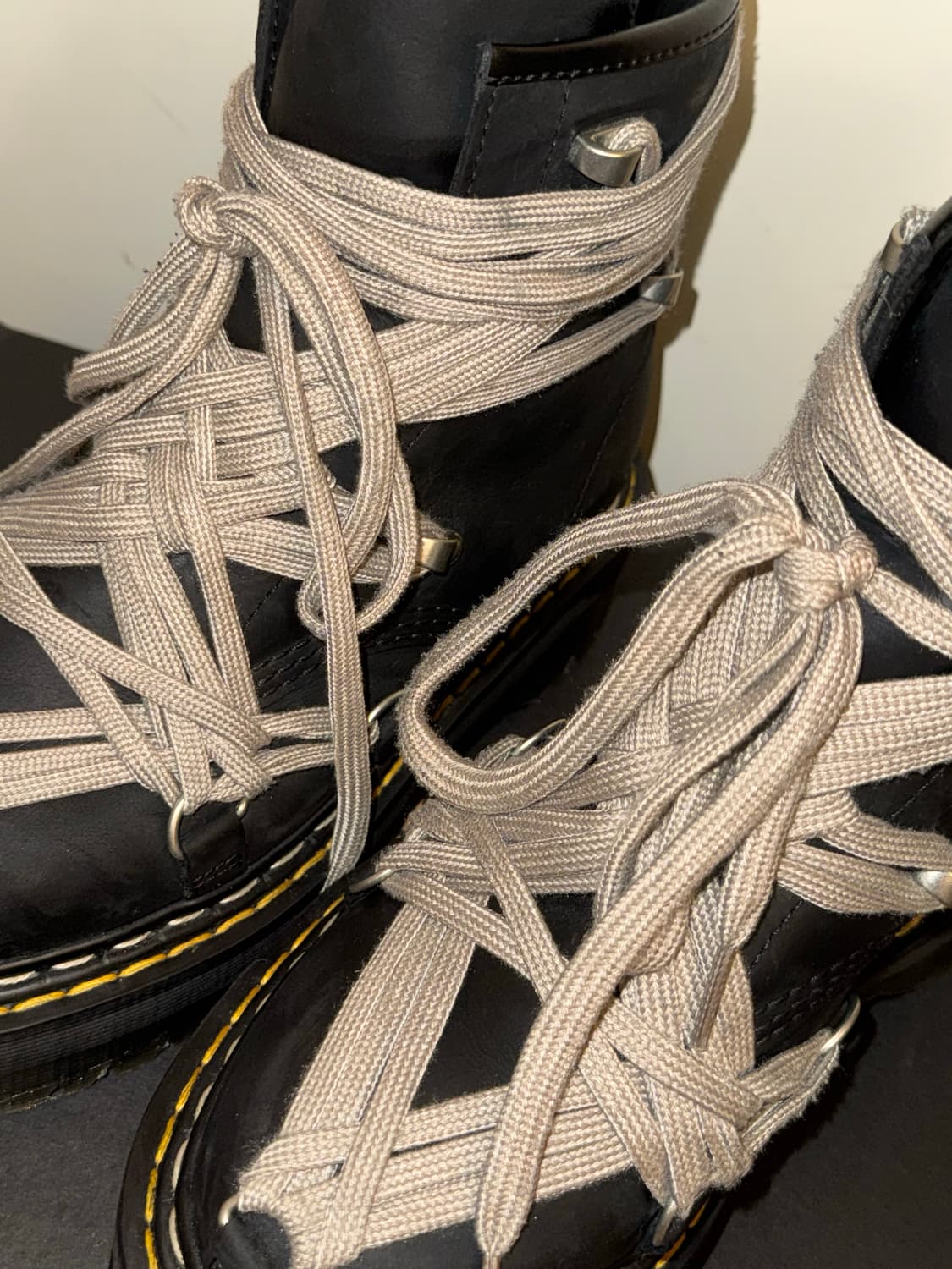 Uk 5) 릭오웬스x닥터마틴 1460 쿼드 솔 메가 레이스 부츠 상품이미지6