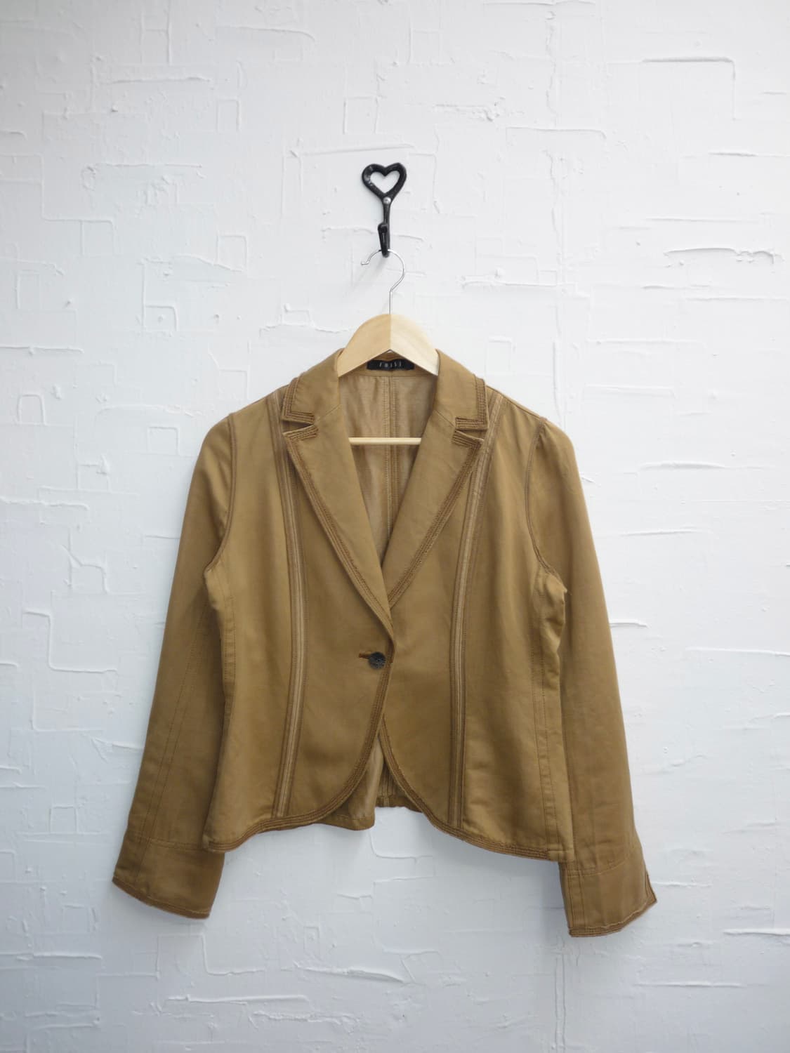 Beige one button jacket 상품이미지6
