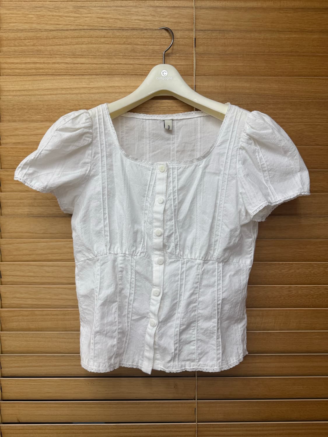 among 스퀘어넥 레이스 블라우스 아이보리 상품이미지5