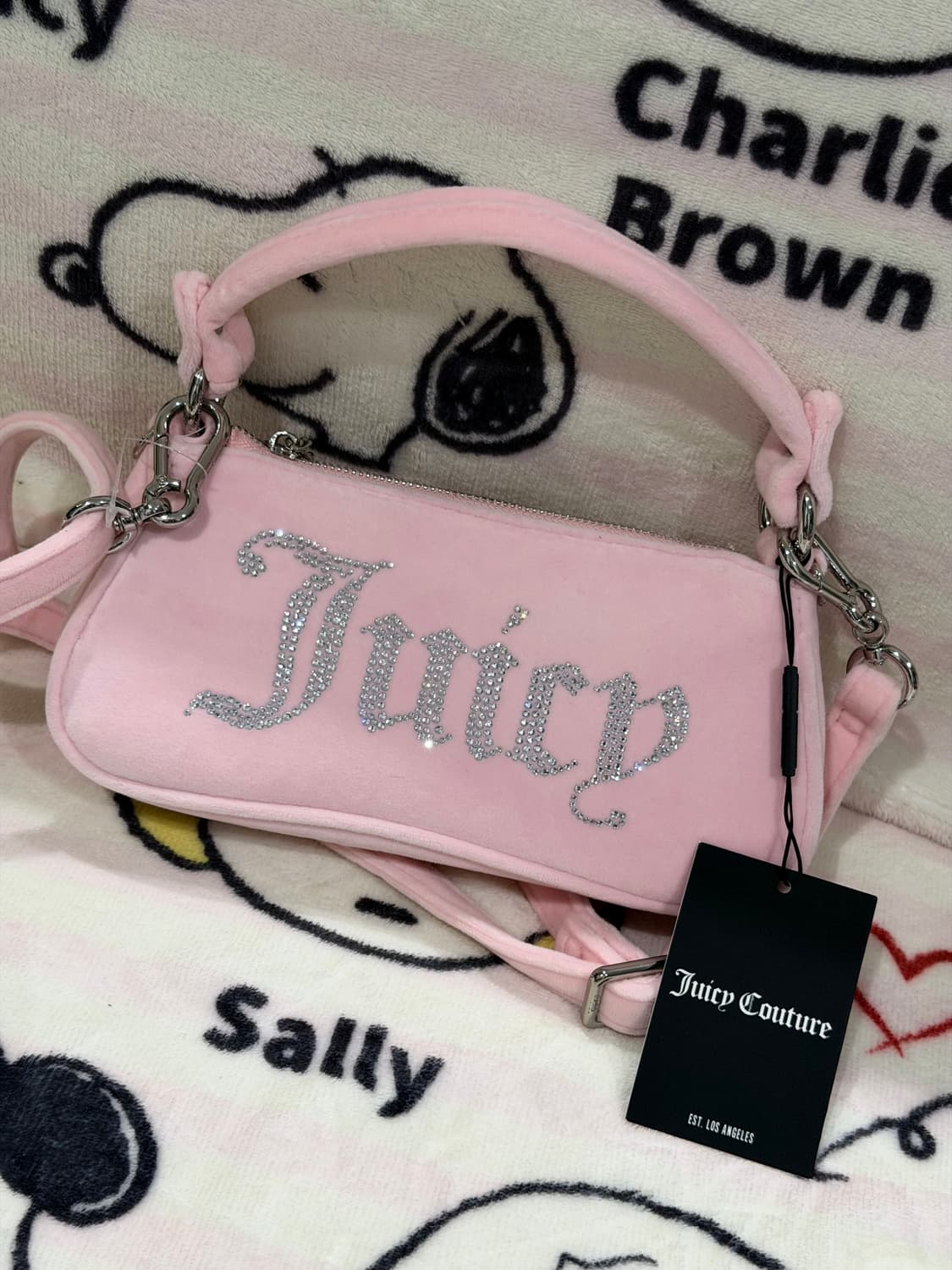 [신상✨프리뷰세일] 쥬시꾸뛰르 벨벳 핑크 숄더백/크로스백 상품이미지1