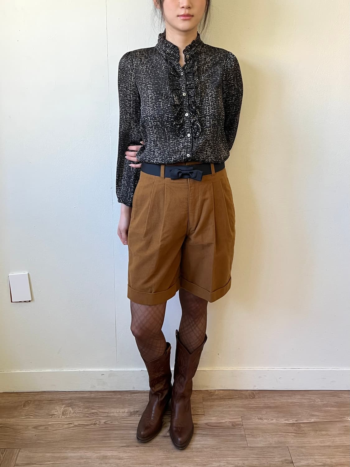 Simplicitg 핀턱 카멜 울 팬츠  상품이미지8