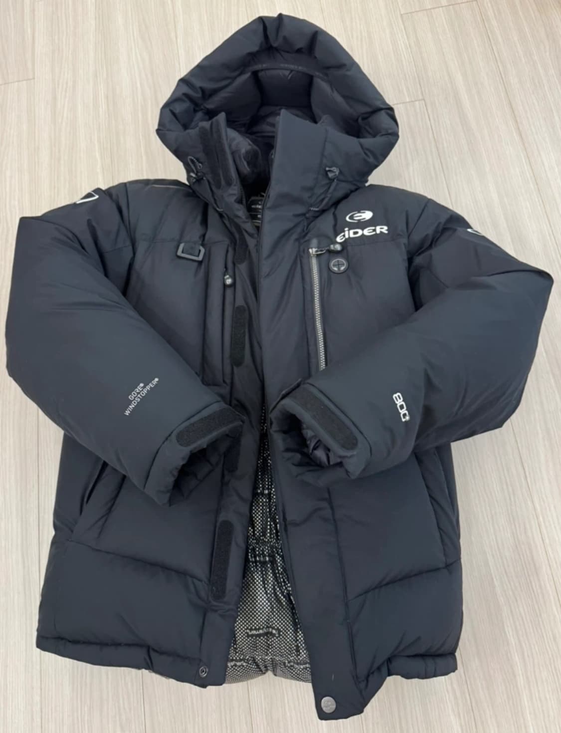 (A급)17fw 아이더 캄피로 고어 윈드스토퍼 헤비다운 블랙 M 상품이미지1