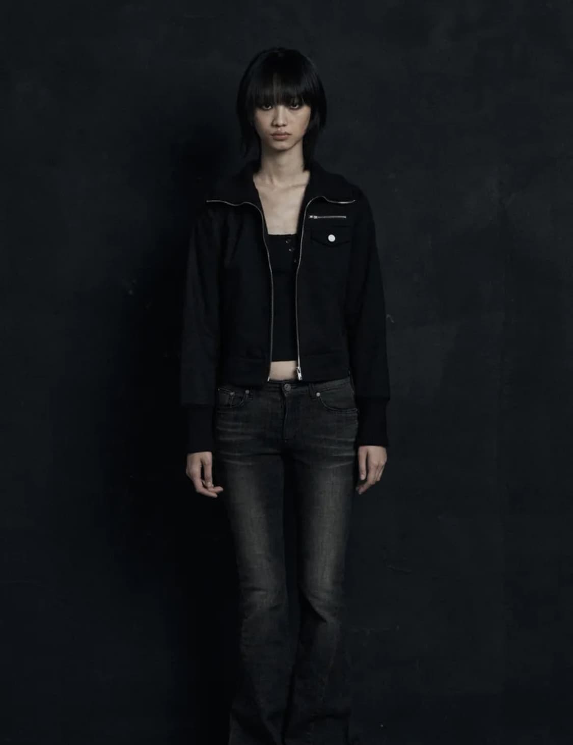 HIGHNECK SLIM COTTON JUMPER BLACK 상품이미지2