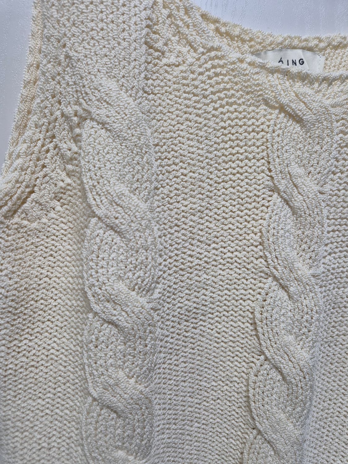 빈티지 케이블 니트 민소매 탑 상품이미지3