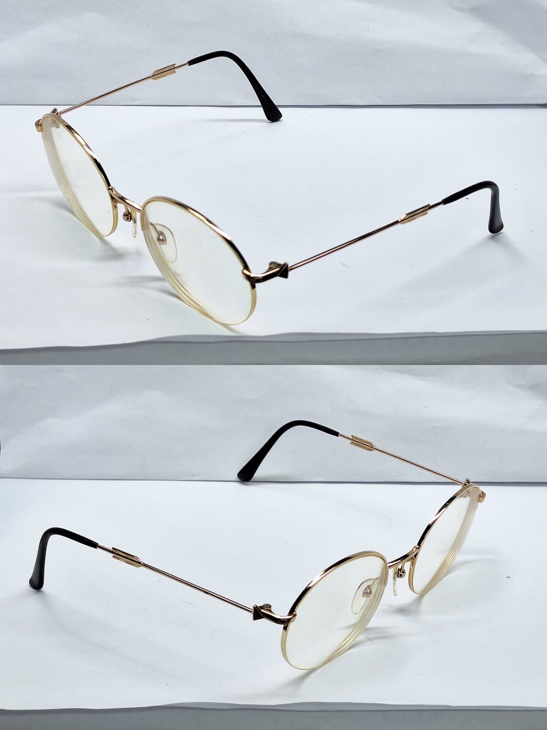 agnes b. 아네스 베 골드 반무테 안경테 안경/일본 수입 빈티지 레 상품이미지5
