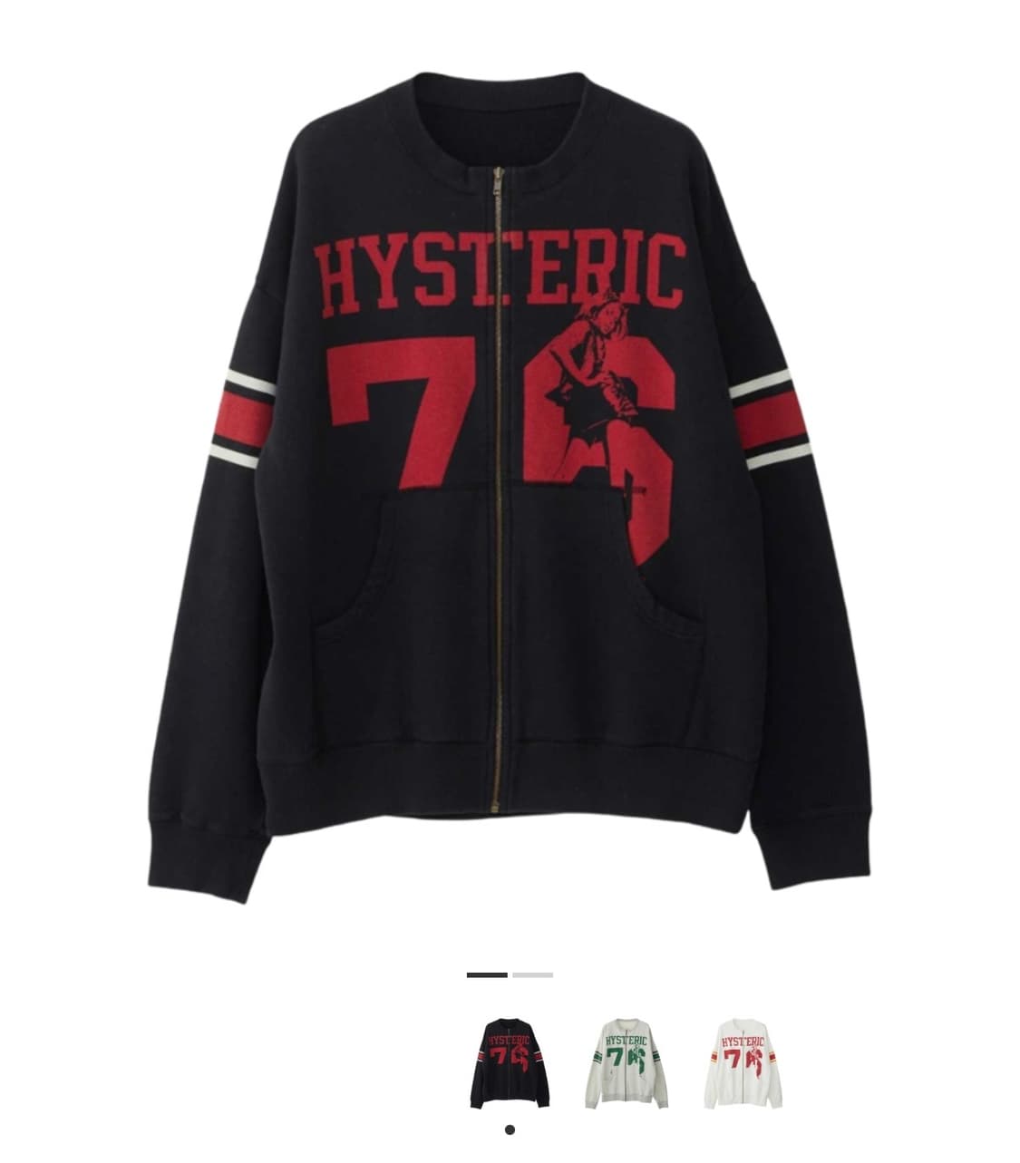(W) 히스테릭 글래머 히스테릭 76 오버사이즈 점퍼 블랙 상품이미지1