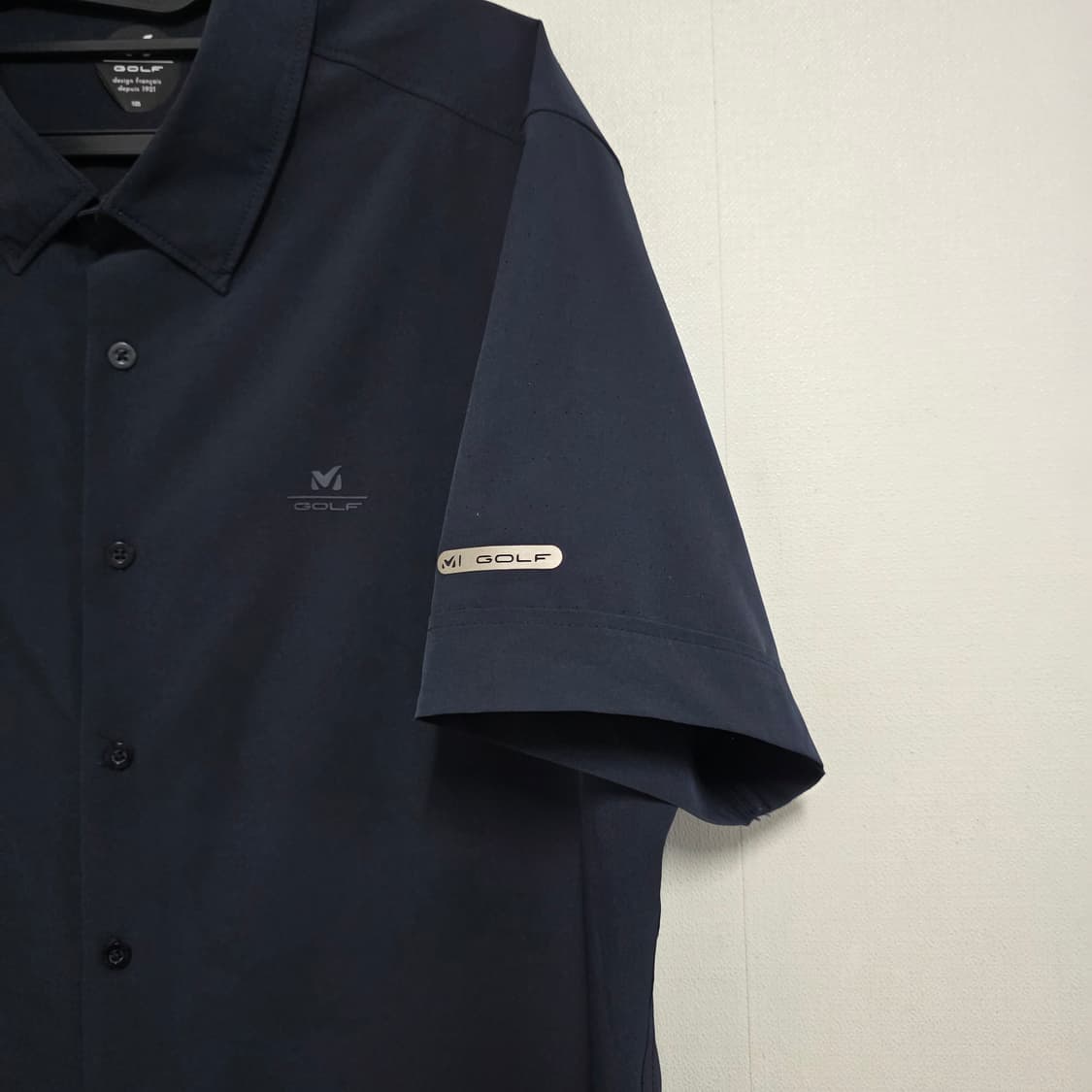 105 밀레골프 메쉬 기능성 반팔셔츠 네이비 상품이미지2