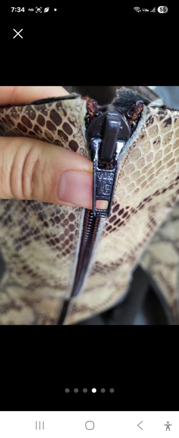 일본구매 이태리 명품브랜드 리얼뱀피 앵클 부츠 235mm 상품이미지4