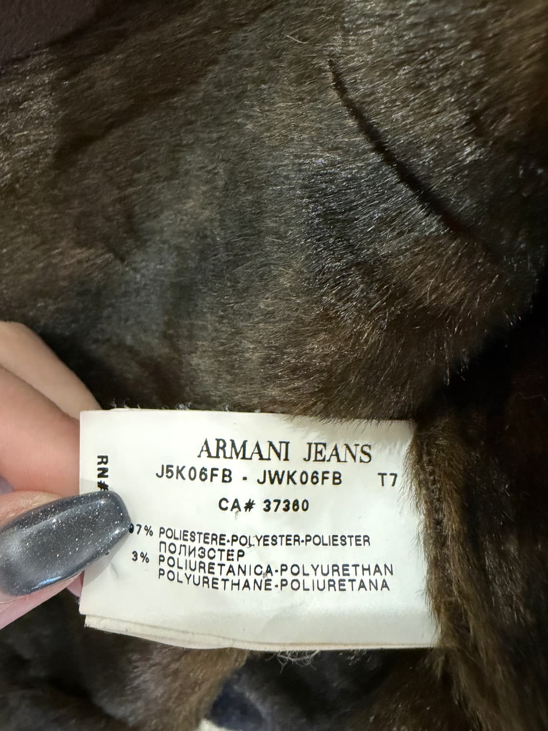 아르마니 진스 스웨이드 무스탕 벨티드 코트 상품이미지7