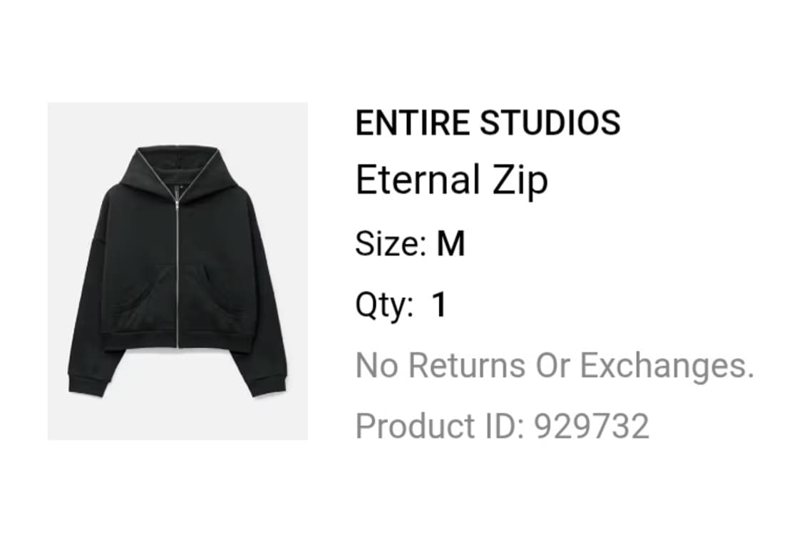 Entire studio 이터널 후드집업 M 상품이미지4