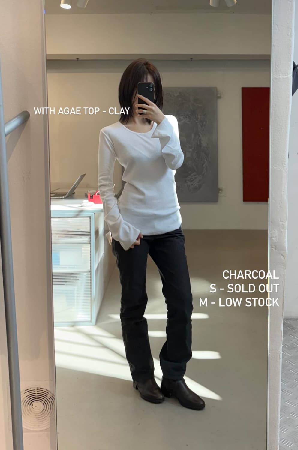 Chiyagi white agae top - clay 상품이미지1