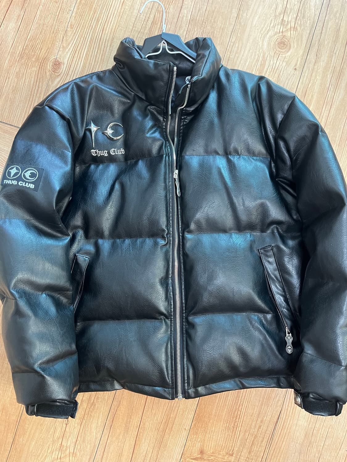 떠그 클럽 블랙 레더 패딩자켓 3 상품이미지2