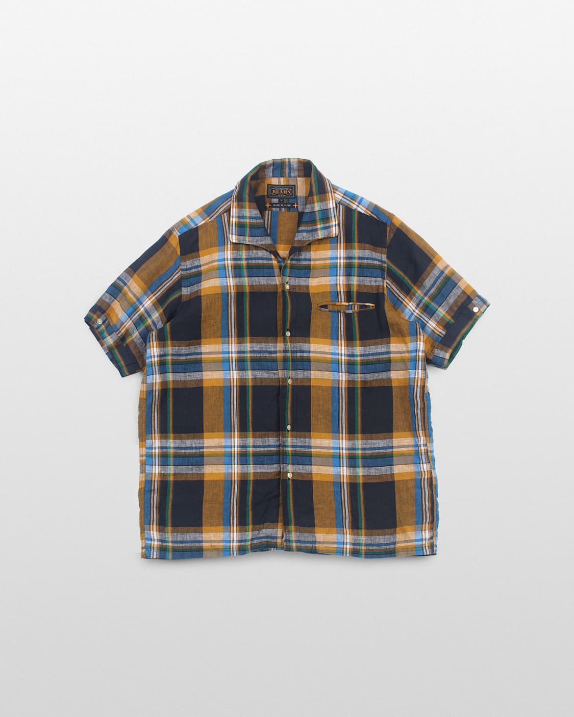 BEAMS PLUS Plaid Flax Italian Collar Shi 상품이미지1