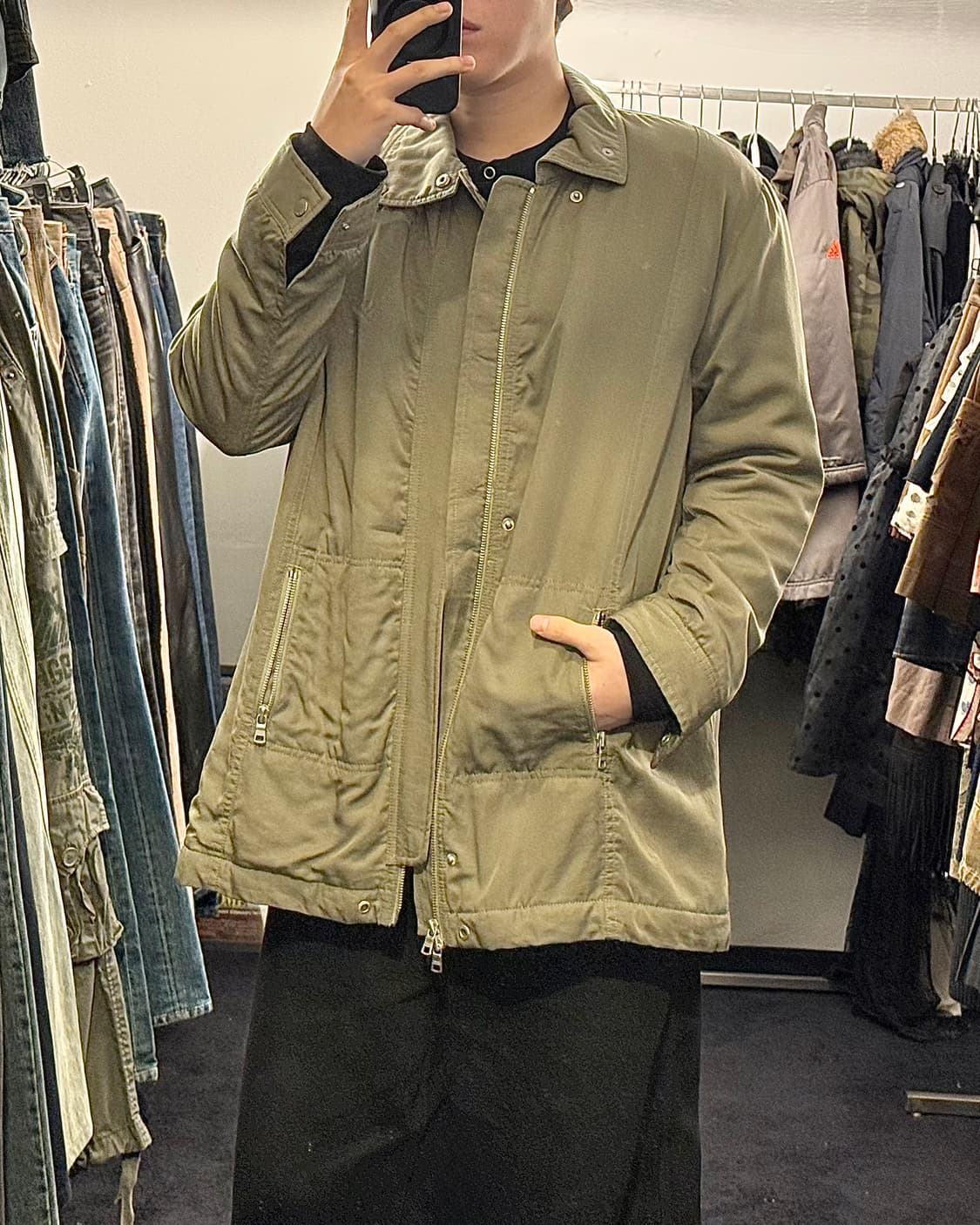 아르마니 익스체인지 하이넬 야상 코트 집업 지퍼 카키 필드 헌팅 워크자켓 상품이미지2