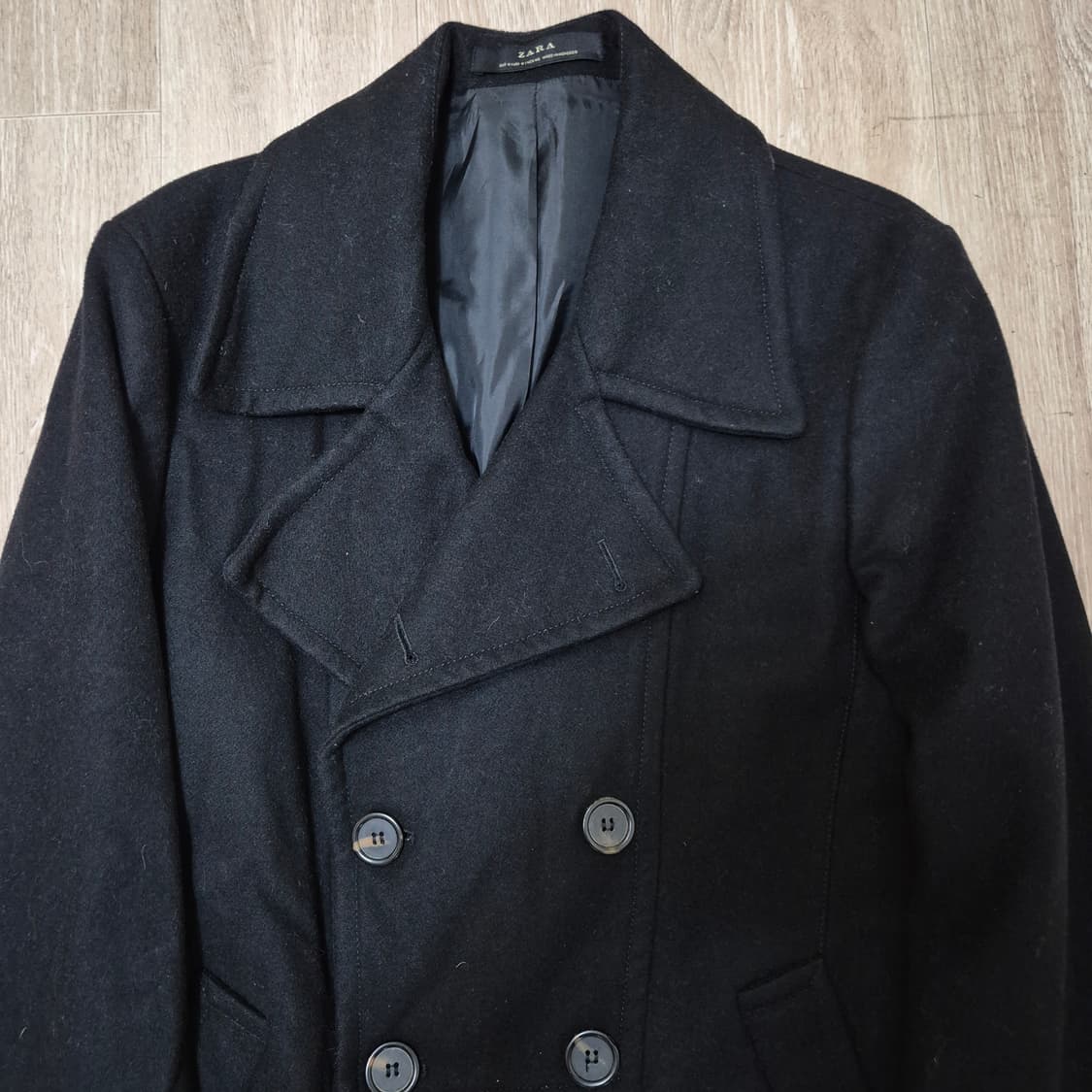 자라 베이직 모직 더블 코트 상품이미지2