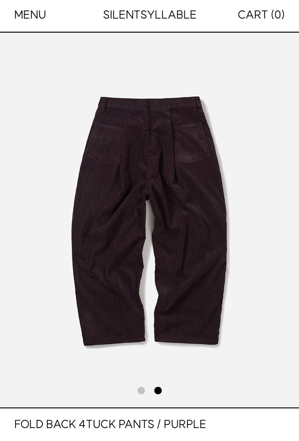 사일런트 실러블 폴드백 4턱팬츠 퍼플 1사이즈 상품이미지2