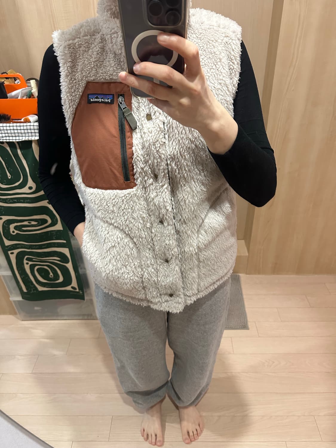 파타고니아 리버시블 비비 다운 베스트 베이스 그린 xs 상품이미지9