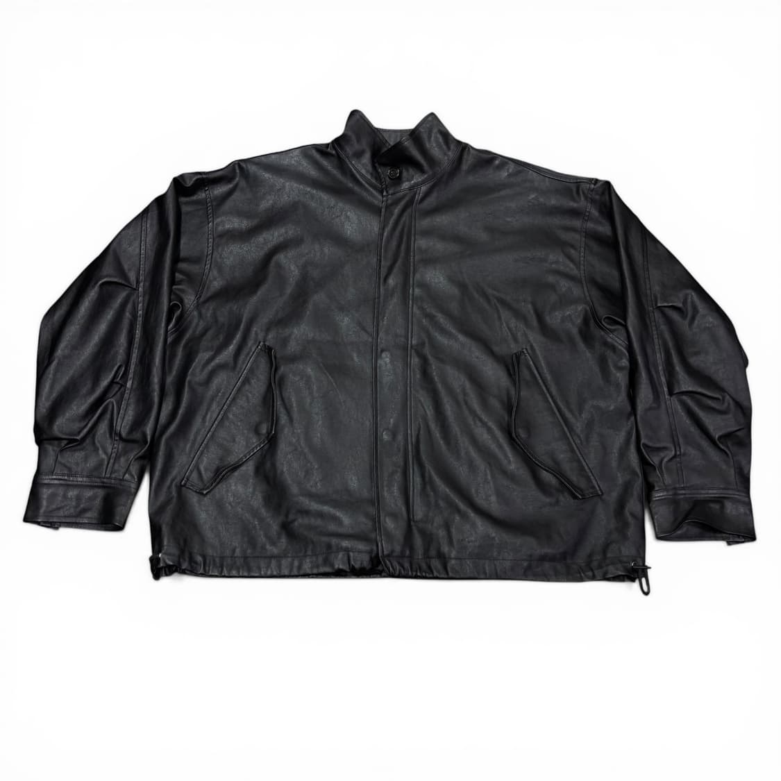 M 파르티멘토 블랙 비건 레더 필드 가죽자켓 상품이미지1