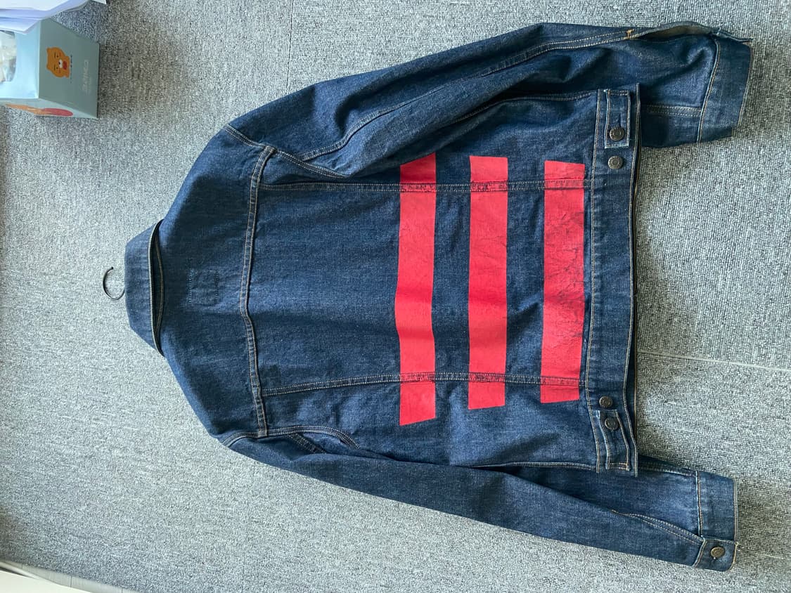 [L] 헬무트랭 리에디션 1997 레드 스트라이프 데님 자켓 상품이미지4