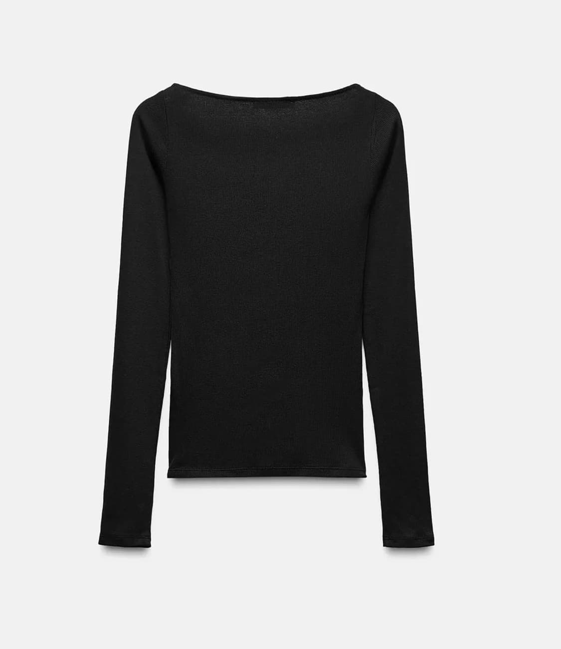 ZARA 자라 레이스 리브드 티셔츠 블랙, 자라 레이스 티셔츠 상품이미지3